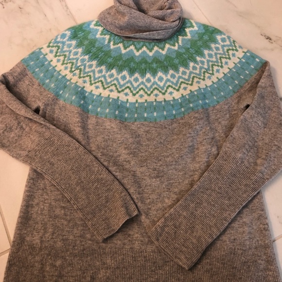 Sundance Sweaters Sundance Cashmere Cowl Neck Fair Isle Sweater